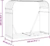 A line drawing of a firewood rack with dimensions indicated. Náhľad obrázku produktu