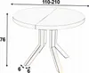 Ausziehbarer runder Esstisch Ø110–210 cm Marmor Weiß – Produktbild-Vorschau 12