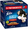 A box of Felix cat food with a cartoon cat peeking out. Produktbild-Vorschau