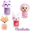 A collage of four different nail polish bottles, each with a unique animal-themed cap. Anteprima dell’immagine prodotto