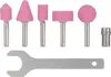 A set of grinding stones and a wrench. Produktbild-Vorschau