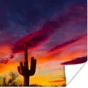 MuchoWow® Poster Kaktus - Himmel - Sonnenuntergang - Lila - Produktbild-Vorschau 1