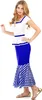 Costume gallico da donna blu e bianco - L Anteprima dell’immagine prodotto 2