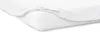 A close-up view of a white fitted sheet on a mattress. Produktbild-Vorschau