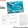 10 Einladungskarten Delfine mit GLITZER inkl. 10 Produktbild-Vorschau 4