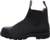 A side view of a black leather Blundstone boot against a white background. Voir les images du produit