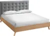 Miliboo - Bett für Erwachsene Skandinavisch Holz und Stoff Produktbild-Vorschau 1