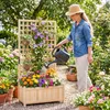 Jardinière COSTWAY avec treillis, bac à fleurs avec Voir les images du produit 2