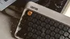 A close-up shot of a retro-style mechanical keyboard. Produktbild-Vorschau