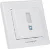 A white smart home motion detector mounted on a wall plate. Produktbild-Vorschau