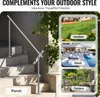A collage of outdoor settings showcasing a stainless steel handrail on stairs, a garden, a poolside hotel area, and a terrace. Anteprima dell’immagine prodotto