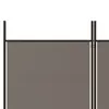 A close-up view of a room divider with dark brown frames and a gray fabric screen. Náhled obrázku produktu