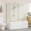 vidaXL Paroi de douche dorée 120 x 68 x 130 cm Voir les images du produit 3