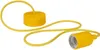 A yellow pendant light cord with a ceiling cap and an E27 socket. Produktbild-Vorschau