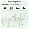 Metaalbedframe met Victoriaans hoofdeinde, 180 x 200 cm Productafbeelding-voorbeeld 2