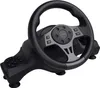 A studio shot of a black racing wheel. Podgląd zdjęcia produktu