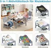 COSTWAY Kindertisch mit 2 Stühlen, Maltisch 5 in 1 mit Produktbild-Vorschau 4