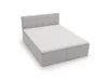 A light gray upholstered bed with a white mattress on a white background. Náhled obrázku produktu