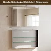 Koonmi Badezimmer Spiegelschrank 100 x 66 cm Silber, Produktbild-Vorschau 5