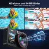 Collage of product images and marketing graphics showing a camera and children using it. Produktbild-Vorschau