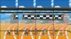 A cartoon-style image of a running track with several cartoon characters at the starting line, with barns and hay bales in the background. Produktbild-Vorschau