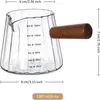 180ml Espresso Messbecher Glas mit Holzgriff, Transparent Produktbild-Vorschau 2