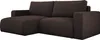 A dark brown sectional sofa with a chaise lounge is shown against a white background. Produktbild-Vorschau