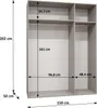 Elegantní šatní skříň 150 cm SORAYA 1 - černá / černé Náhled obrázku produktu 3