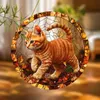 GKA XL Sonnenfänger süße braune Katze 20 cm Buntglas Produktbild-Vorschau 3