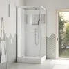 Cabine de Douche Carrée 90x90cm Porte Pivotante - Blanche - Voir les images du produit 2