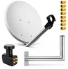PremiumX SAT Anlage 80cm Antenne Hellgrau Quad LNB Produktbild-Vorschau 1