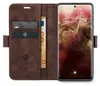 A brown leather flip case for a Samsung Galaxy S20 Ultra 5G phone, with cards and cash inserted. Produktbild-Vorschau