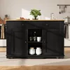 A black kitchen island with a wooden countertop is shown in a well-lit kitchen setting. Náhľad obrázku produktu