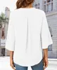 ASKSA Damen Bluse Elegant V-Ausschnitt 3/4 aermel Tunika Produktbild-Vorschau 4