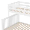 A close-up view of a white bunk bed, showing the slatted mattress bases and railings. Anteprima dell’immagine prodotto
