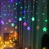 2 Stück Schneeflocke Lichterkette 94LEDs Lichtervorhang Produktbild-Vorschau 2