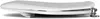 A side view of a white toilet seat with a lid, showing its hinges and mounting hardware. Produktbild-Vorschau