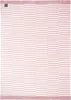 A flat lay of a pink and white striped blanket. Produktbild-Vorschau