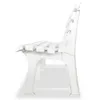 A white plastic garden bench shown from the side. Produktbild-Vorschau