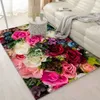 A close-up view of a floral rug in a living room setting, with a sofa and a small table visible. Podgląd zdjęcia produktu