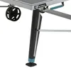A close-up view of the leg and wheel of an outdoor table tennis table. Produktbild-Vorschau
