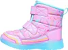 A single pink boot with colorful paint splatters and blue sole, shown from the side against a white background. Produktbild-Vorschau
