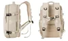 A beige backpack is shown from two different angles against a white background. Podgląd zdjęcia produktu