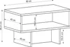 A line drawing diagram of a white rectangular coffee table with dimensions indicated. Anteprima dell’immagine prodotto