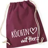Huuraa Turnbeutel Köchin mit Herz 12 Liter Burgundy Produktbild-Vorschau 1