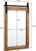 Rustieke wandspiegel met houten frame en metalen beugel, Productafbeelding-voorbeeld 2