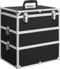 vidaXL Kosmetikkoffer 37x24x40 cm Schwarz Aluminium Produktbild-Vorschau 7