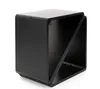 A black metal firewood rack with a diagonal divider inside, shown against a white background. Produktbild-Vorschau
