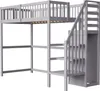 MODFU Hochbett Kinderbett 90x200cm mit Rausfallschutz, Produktbild-Vorschau 5