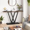 A console table with decorative items and a plant in a living room setting. Podgląd zdjęcia produktu
